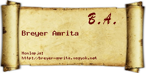 Breyer Amrita névjegykártya